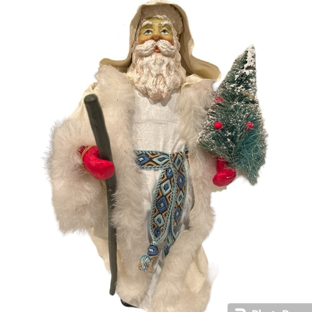 Vintage 1990 Christmas Clothique Possible Dreams Santa w/ Tree White Robe